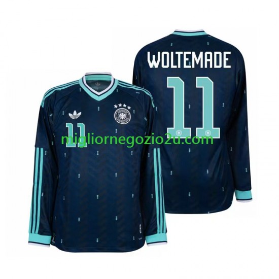Maglia Germania Nick Woltemade 11 Uomo Trasferta Divisa Mondiali 2026 Manica Lunga
