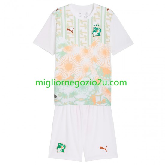 Maglia Costa d'Avorio Bambino Trasferta Divisa Mondiali 2026 Manica Corta