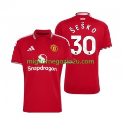 Maglia Manchester United Benjamin Sesko 30 Uomo Casa Divisa 2026-2027 Manica Corta
