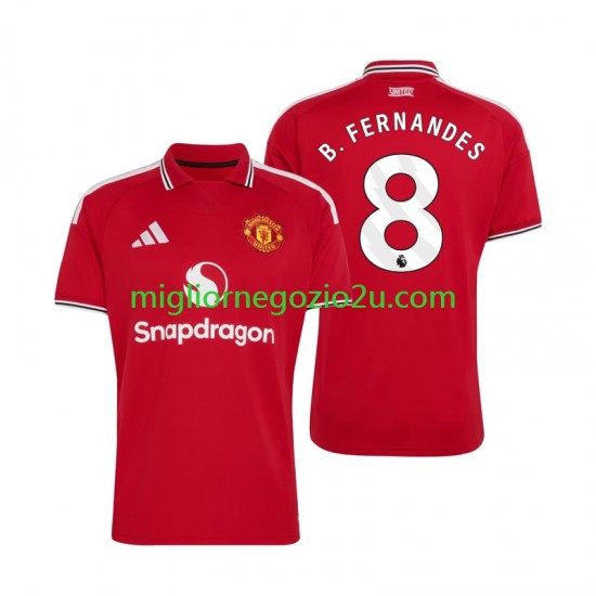 Maglia Manchester United Bruno Fernandes 8 Uomo Casa Divisa 2026-2027 Manica Corta