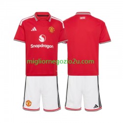 Maglia Manchester United Bambino Casa Divisa 2026-2027 Manica Corta