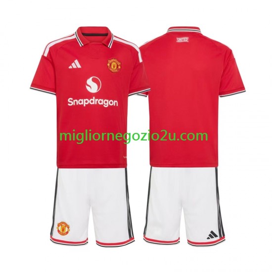 Maglia Manchester United Bambino Casa Divisa 2026-2027 Manica Corta