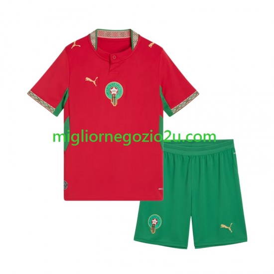 Maglia Marocco Bambino Casa Divisa 2026 Manica Corta