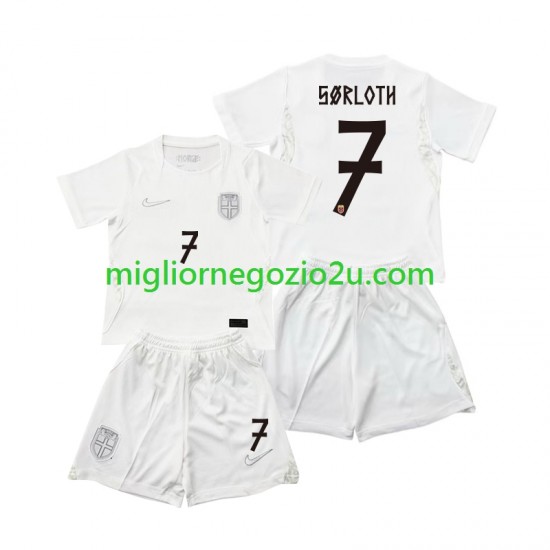 Maglia Norvegia Alexander Sorloth 7 Bambino Terza Divisa Mondiali 2026 Manica Corta