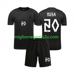 Maglia Norvegia Antonio NUSA 20 Bambino Trasferta Divisa Mondiali 2026 Manica Corta