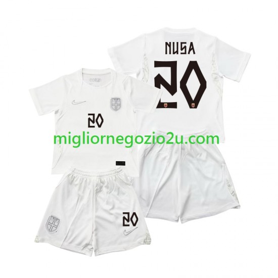 Maglia Norvegia Antonio NUSA 20 Bambino Terza Divisa Mondiali 2026 Manica Corta