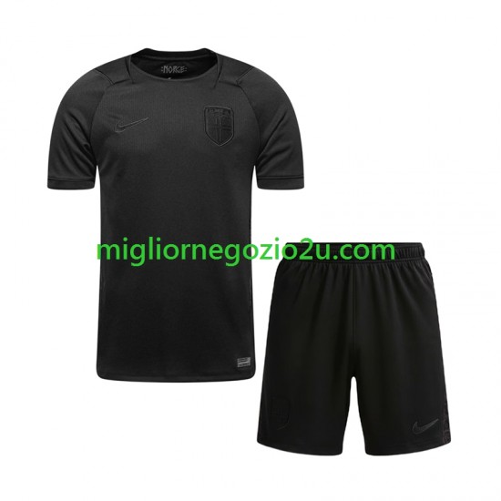 Maglia Norvegia Bambino Trasferta Divisa Mondiali 2026 Manica Corta