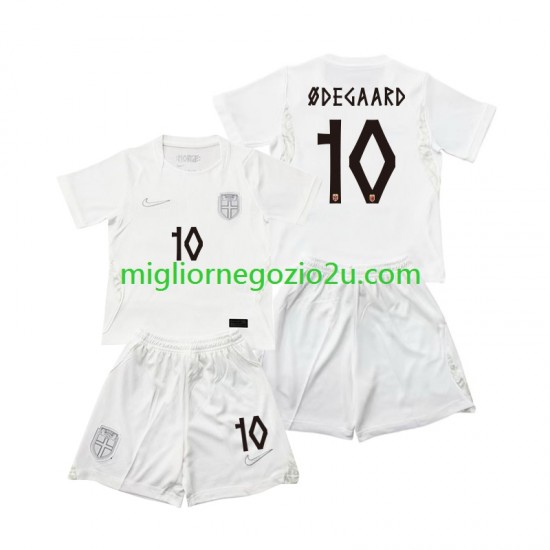 Maglia Norvegia Martin Odegaard 10 Bambino Terza Divisa Mondiali 2026 Manica Corta