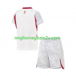 Maglia Polonia Bambino Casa Divisa Mondiali 2026 Manica Corta