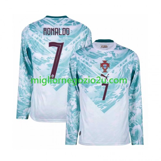 Maglia Portogallo Cristiano Ronaldo 7 Uomo Trasferta Divisa Mondiali 2026 Manica Lunga