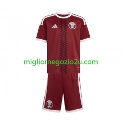 Maglia Qatar Bambino Casa Divisa 2026 Manica Corta