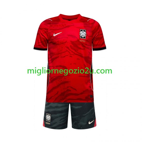 Maglia Corea del Sud Bambino Casa Divisa Mondiali 2026 Manica Corta