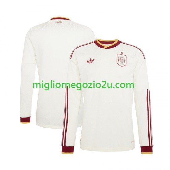 Maglia Spagna Uomo Trasferta Divisa Mondiali 2026 Manica Lunga