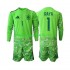 Maglia Spagna David Raya 1 6th Green color Portiere Bambino Mondiali 2026 Manica Lunga