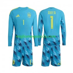 Maglia Spagna David Raya 1 Portiere Bambino Casa Divisa Mondiali 2026 Manica Lunga