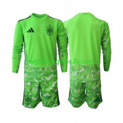 Maglia Spagna 6th Green color Portiere Bambino Mondiali 2026 Manica Lunga