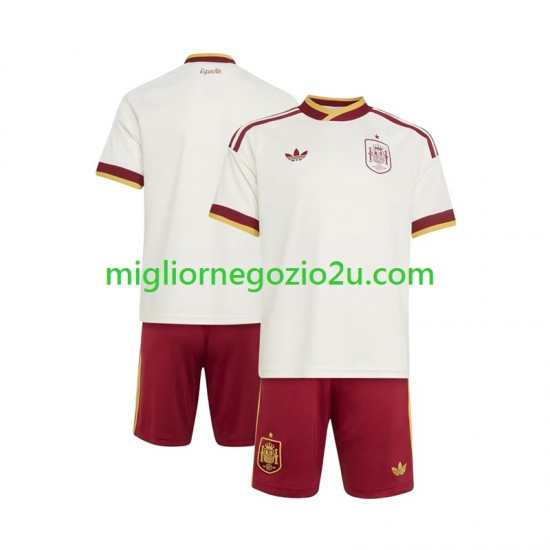 Maglia Spagna Bambino Trasferta Divisa Mondiali 2026 Manica Corta