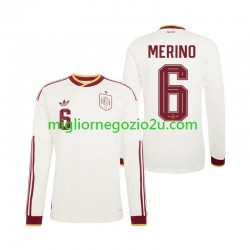 Maglia Spagna Mikel Merino 6 Uomo Trasferta Divisa Mondiali 2026 Manica Lunga