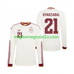 Maglia Spagna Mikel Oyarzabal 21 Uomo Trasferta Divisa Mondiali 2026 Manica Lunga