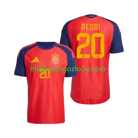 Maglia Spagna Pedri 20 Uomo Casa Divisa Mondiali 2026 Manica Corta