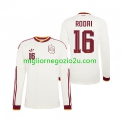 Maglia Spagna Rodri 16 Uomo Trasferta Divisa Mondiali 2026 Manica Lunga
