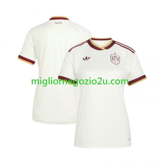 Maglia Spagna Donna Trasferta Divisa Mondiali 2026 Manica Corta