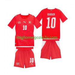 Maglia Svizzera Granit Xhaka 10 Bambino Casa Divisa Mondiali 2026 Manica Corta