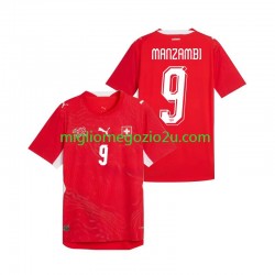 Maglia Svizzera Johan Manzambi 9 Uomo Casa Divisa Mondiali 2026 Manica Corta