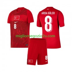 Maglia Turchia Arda Guler 8 Bambino Casa Divisa Mondiali 2026 Manica Corta