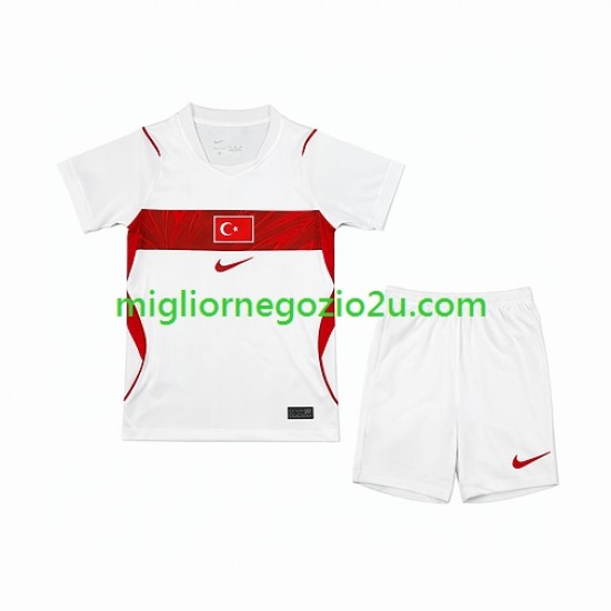 Maglia Turchia Bambino Trasferta Divisa Mondiali 2026 Manica Corta