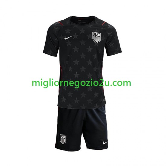 Maglia Stati Uniti Bambino Trasferta Divisa Mondiali 2026 Manica Corta