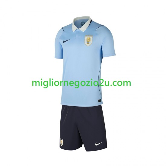 Maglia Uruguay Bambino Casa Divisa Mondiali 2026 Manica Corta