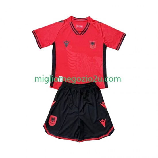 Maglia Albania Bambino Casa Divisa 2026 Manica Corta
