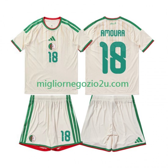 Maglia Algeria Mohamed Amoura 18 Bambino Casa Divisa 2026 Manica Corta