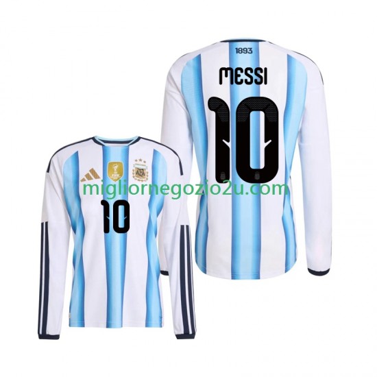 Maglia Argentina Lionel Messi 10 Uomo Casa Divisa Mondiali 2026 Manica Lunga