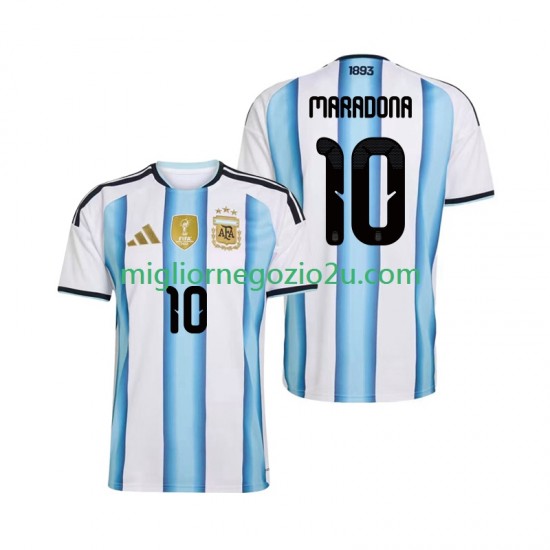 Maglia Argentina Maradona 10 Uomo Casa Divisa Mondiali 2026 Manica Corta