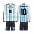 Maglia Argentina Maradona 10 Bambino Casa Divisa Mondiali 2026 Manica Lunga