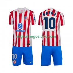 Maglia Atlético Madrid Alex Baena 10 Bambino Casa Divisa 2025-2026 Manica Corta