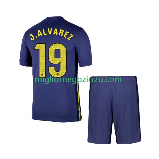 Maglia Atlético Madrid Julian Alvarez 19 Bambino Trasferta Divisa 2025-2026 Manica Corta