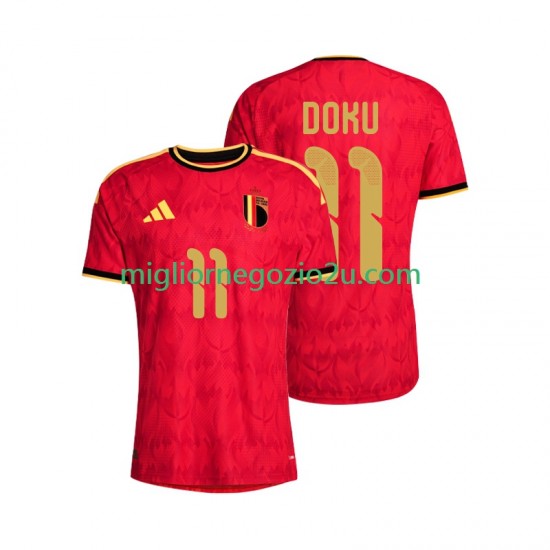 Maglia Belgio Jeremy Doku 11 Uomo Casa Divisa Mondiali 2026 Manica Corta