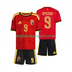 Maglia Belgio Openda 9 Bambino Casa Divisa Mondiali 2026 Manica Corta