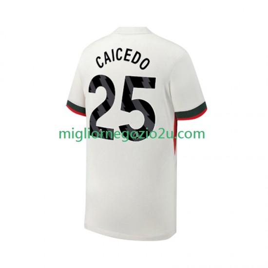 Maglia Chelsea Moises Caicedo 25 Uomo Trasferta Divisa 2025-2026 Manica Corta