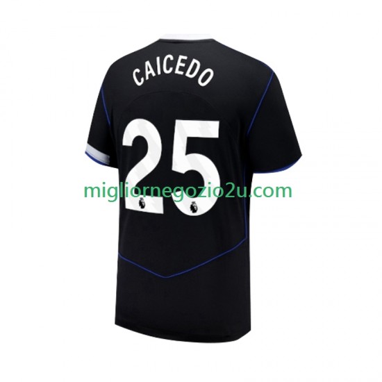 Maglia Chelsea Moises Caicedo 25 Uomo Terza Divisa 2025-2026 Manica Corta
