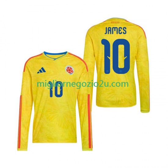 Maglia Colombia James Rodriguez 10 Uomo Casa Divisa Mondiali 2026 Manica Lunga