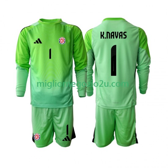 Maglia Costa Rica Keylor Navas 1 Portiere Bambino Casa Divisa 2025 Manica Lunga