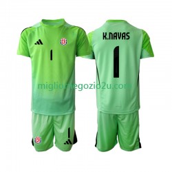 Maglia Costa Rica Keylor Navas 1 Portiere Bambino Casa Divisa 2025 Manica Corta