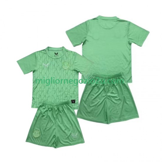 Maglia Everton Portiere Bambino Casa Divisa 2025-2026 Manica Corta
