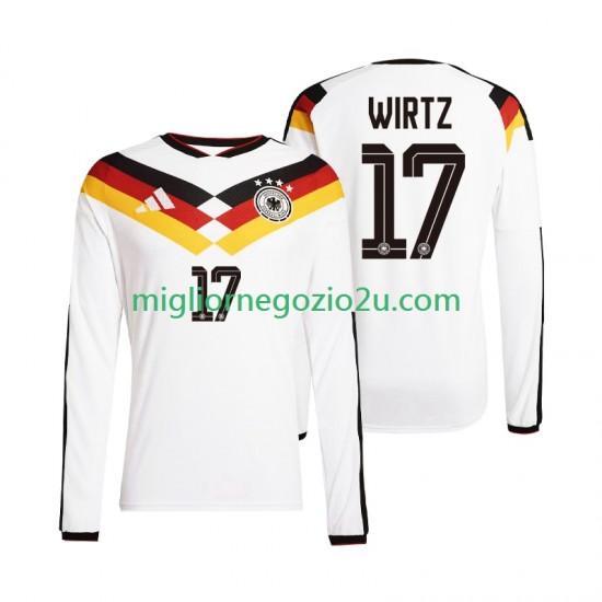 Maglia Germania Florian Wirtz 17 Uomo Casa Divisa Mondiali 2026 Manica Lunga
