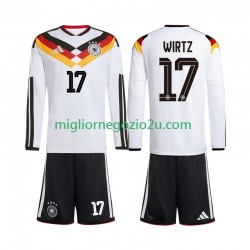 Maglia Germania Florian Wirtz 17 Bambino Casa Divisa Mondiali 2026 Manica Lunga