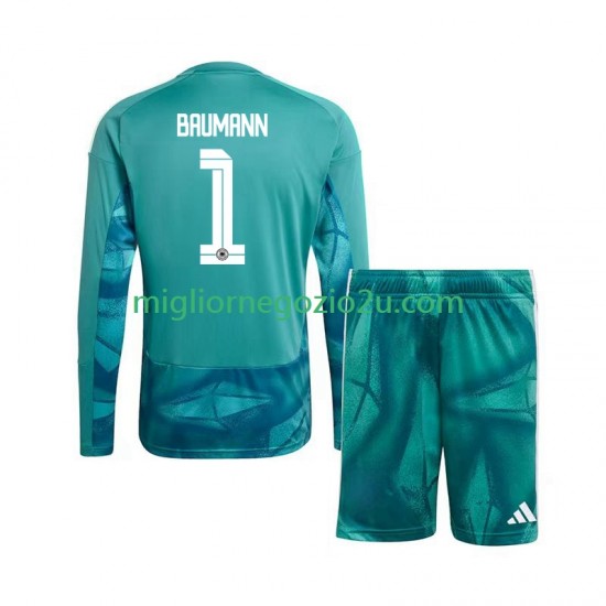 Maglia Germania Oliver Baumann 1 Portiere Bambino Casa Divisa Mondiali 2026 Manica Lunga